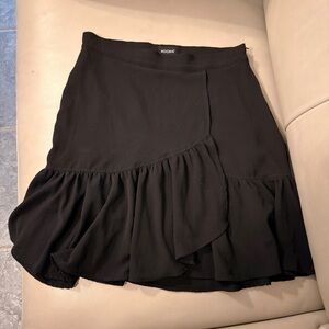 Kookai Black Asymmetrical Ruffle Skirt